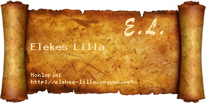 Elekes Lilla névjegykártya
